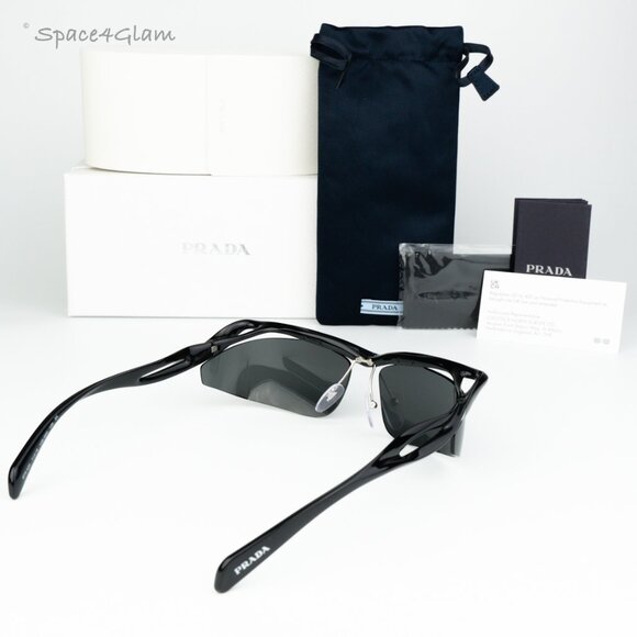 BRAND NEW Prada PRA25S 1AB5S0 Black Dark Grey Cat Eye Unisex Sunglasses 0PR A25S - Picture 7 of 10